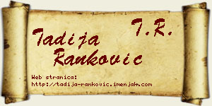 Tadija Ranković vizit kartica